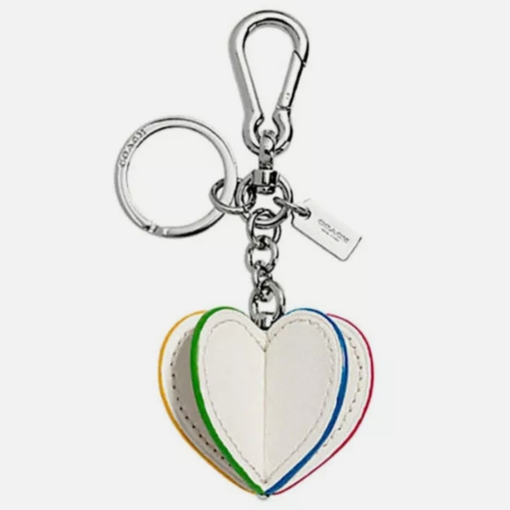 Coach 3D leather heart bag charm